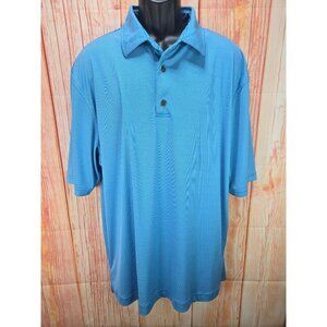 FootJoy FJ Mens Blue Striped Lisle Polo Shirt Size XL Polyester
